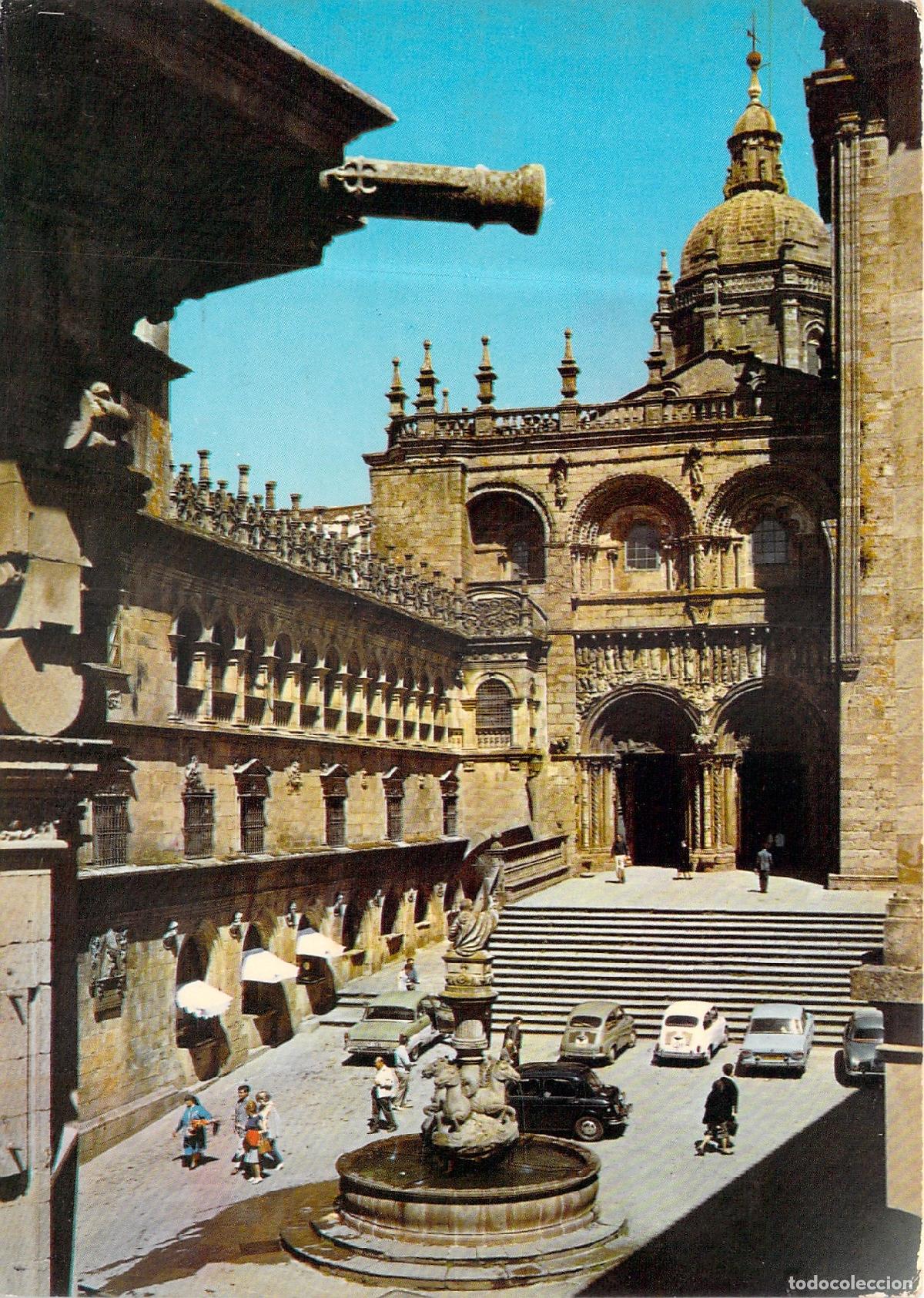 Postales: Postal de Santiago de Compostela: Catedral y Plaza de las Plater&iacute;as
