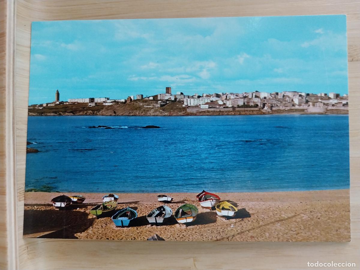 Postales: CORU&Ntilde;A PLAZA RIAZOR ED ALARDE 16 SC ORIGINAL COLORIDAS BARCAS EN LA PLAYA