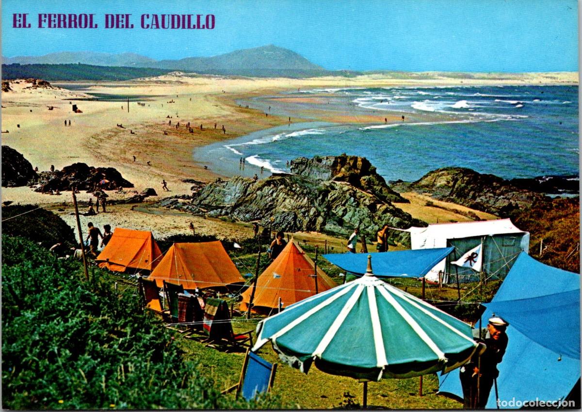Postales: El Ferrol del Caudillo - Playa de Valdovi&ntilde;o - Par&iacute;s 400- 148x104mm - Camping