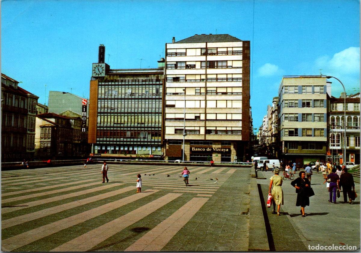 Postales: El Ferrol - Plaza de Armas - Par&iacute;s 603 - Bancos Vizcaya y Bilbao - Cabina Telef&oacute;nica x2 - In&eacute;dita en