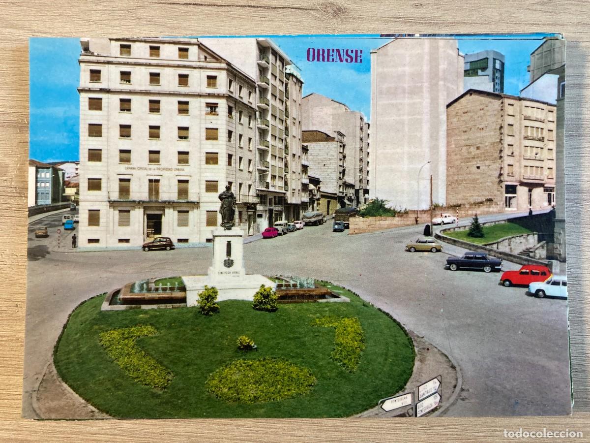 Postales: POSTAL, ORENSE, 741, CATEDRAL, ESTATUA DE CONCEPCI&Oacute;N ARENAL, EDIICIONES PARIS, ZARAGOZA