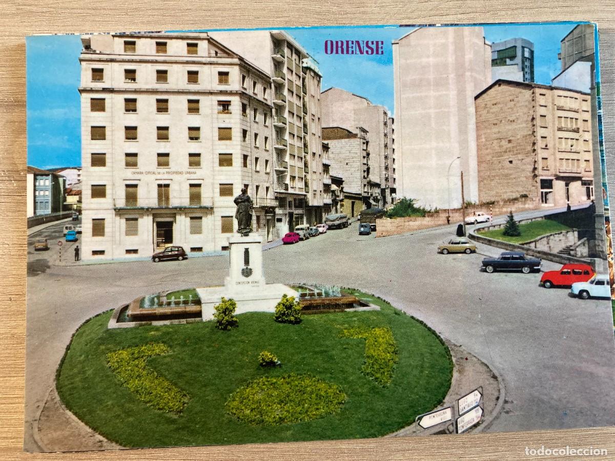 Postales: POSTAL, ORENSE, 741, CATEDRAL, ESTATUA DE CONCEPCI&Oacute;N ARENAL, EDIICIONES PARIS, ZARAGOZA