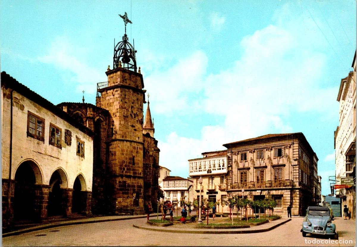 Postales: Betanzos - Plaza General Franco - Alarde 3 - Ni&ntilde;os Jugando a Canicas - Administraci&oacute;n de Loter&iacute;as