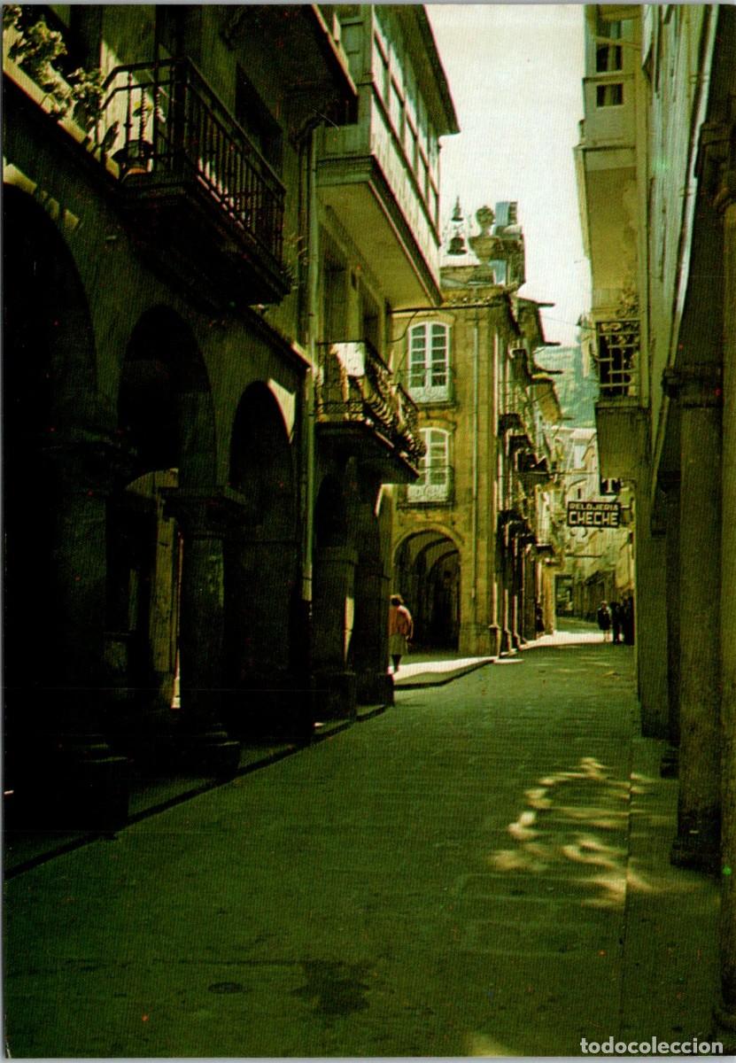 Postales: Pontedeume - Calle Real - L&oacute;pez Torre 40 - 148x103mm - Relojer&iacute;a Chech&eacute;