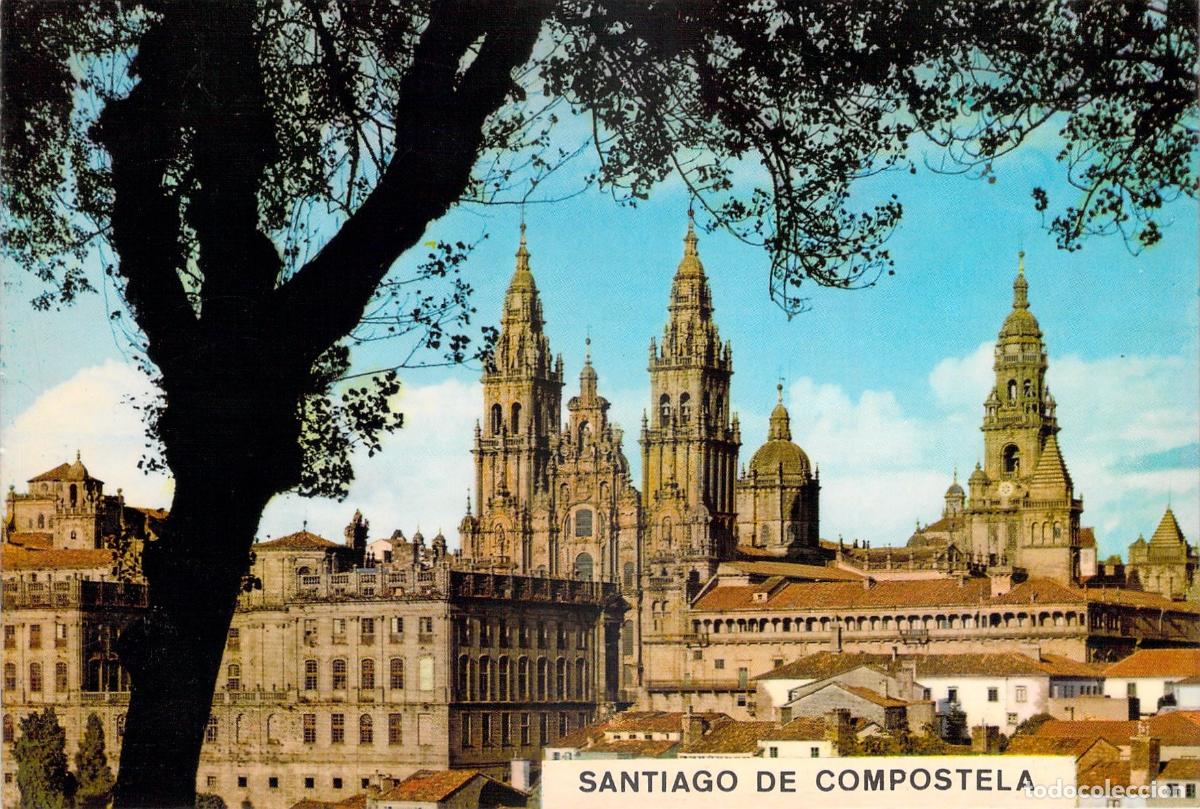 Postales: Postal de Santiago de Compostela: Catedral desde el Paseo de la Herradura