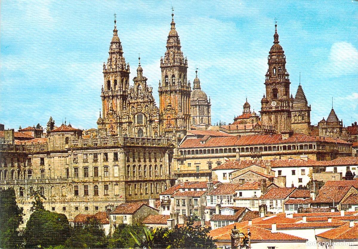 Postales: Postal de Santiago de Compostela, Vista Parcial y Catedral