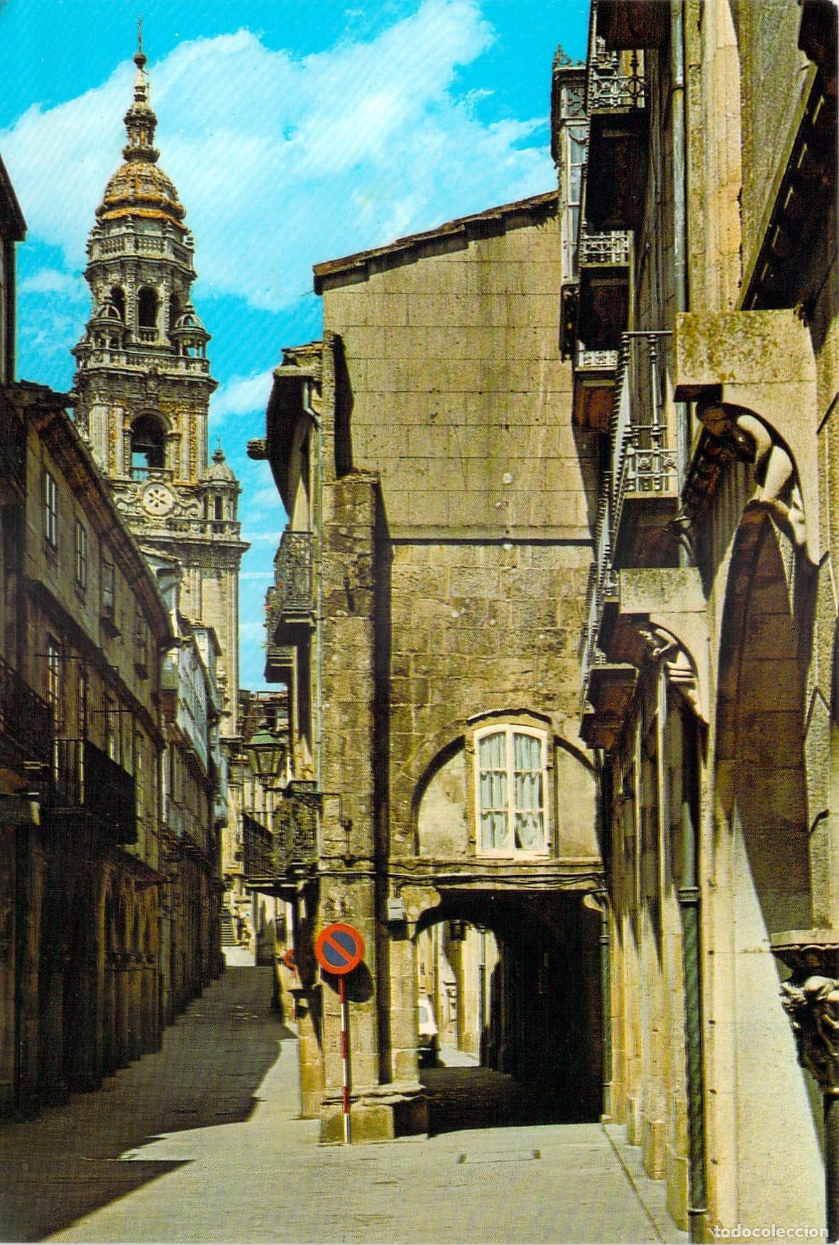 Postales: Postal Santiago de Compostela Rua del Villar y Torre del Reloj