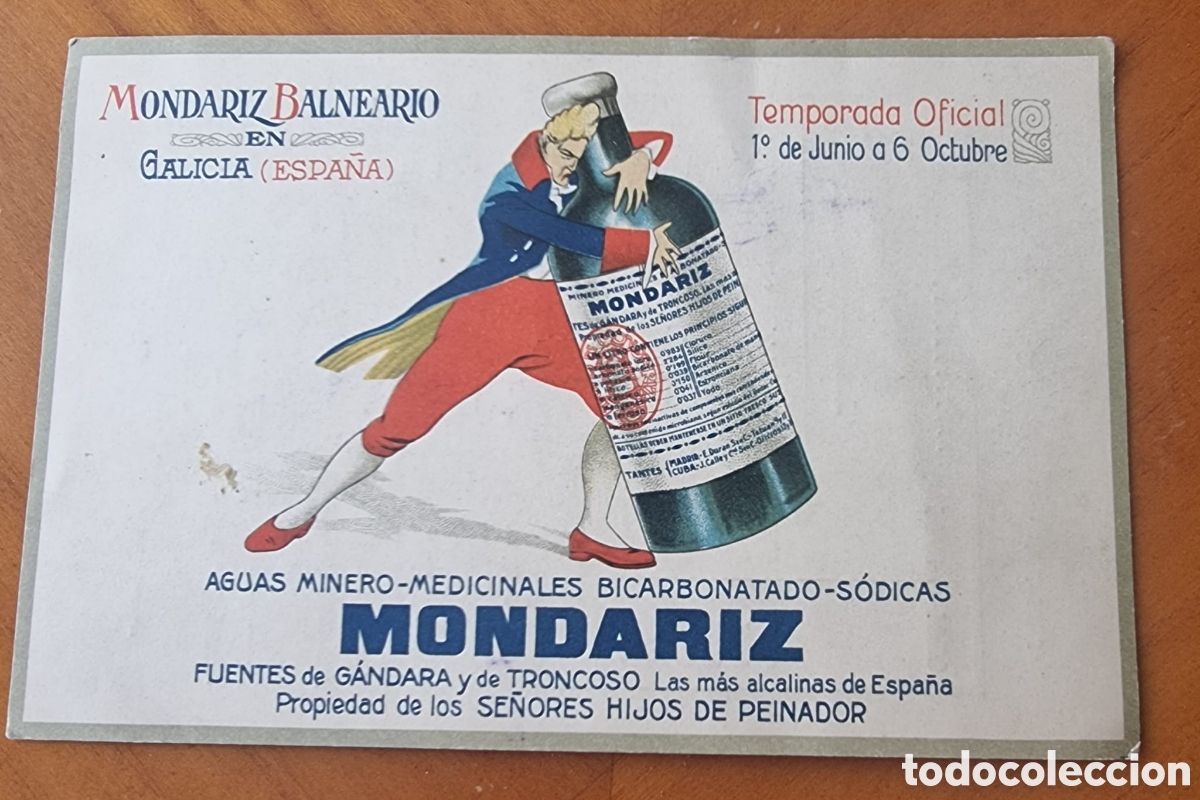 Postales: Tarjeta Publicitaria Balneario Mondariz Pontevedra ved reverso