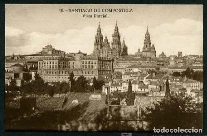 Postales: Santiago de Compostela. *Vista parcial* Ed. Heliotipia Kallmeyer y Gautier n&ordm; 10. Nueva.