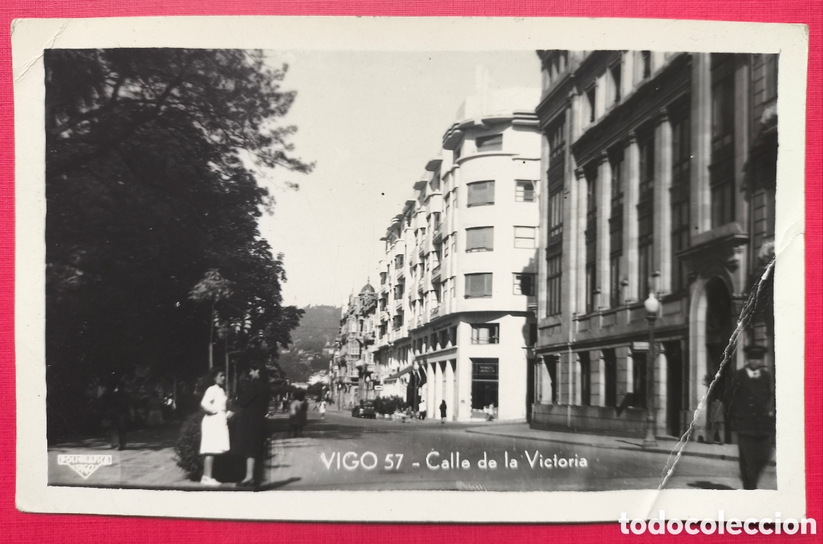 Postales: VIGO CALLE DE LA VICTORIA POSTAL FOTOGR&Aacute;FICA PONTEVEDRA GALICIA C. 1950