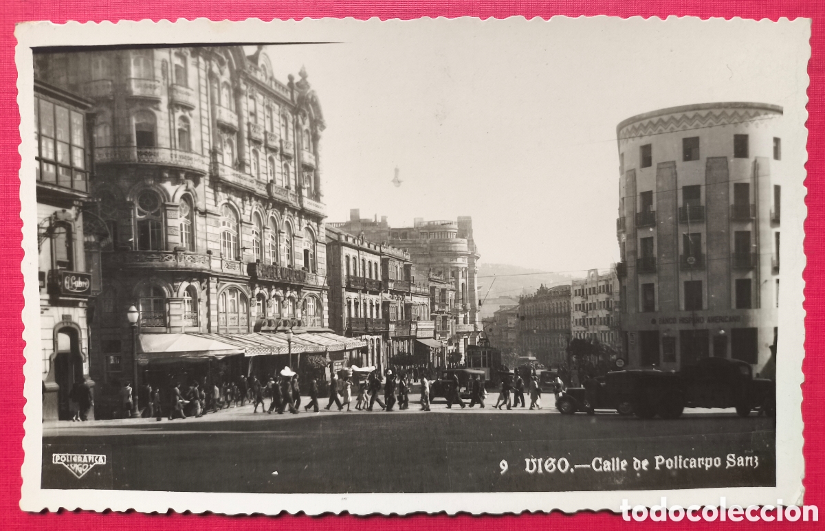 Postales: VIGO CALLE POLICARPO SANZ POSTAL FOTOGR&Aacute;FICA PONTEVEDRA GALICIA C. 1950