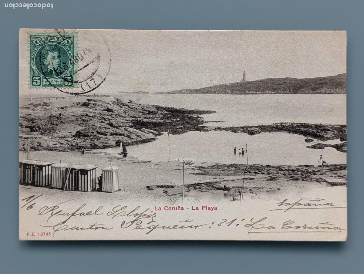 Postales: RARA POSTAL LA CORU&Ntilde;A N 10745 LA PLAYA ED P.Z. GALICIA SANTIAGO VIGO FERROL PERFECTA CON SIN DIVIDIR