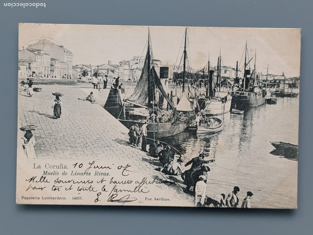 Postales: RARA POSTAL LA CORU&Ntilde;A MUELLES DE LINARES RIVAS ED PAPELERIA LOMBARDERO GALICIA VIGO PERFECT CONSERV