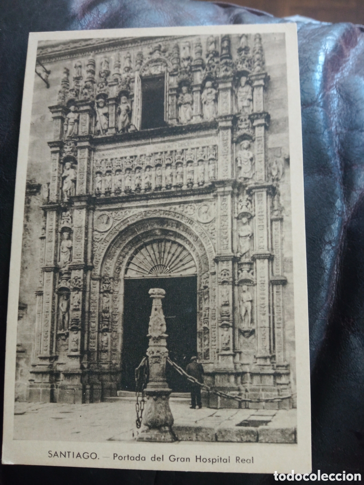 Postales: Antigua postal fotogr&aacute;fica, Santiago de Compostela, Portada del Gran Hospital Real