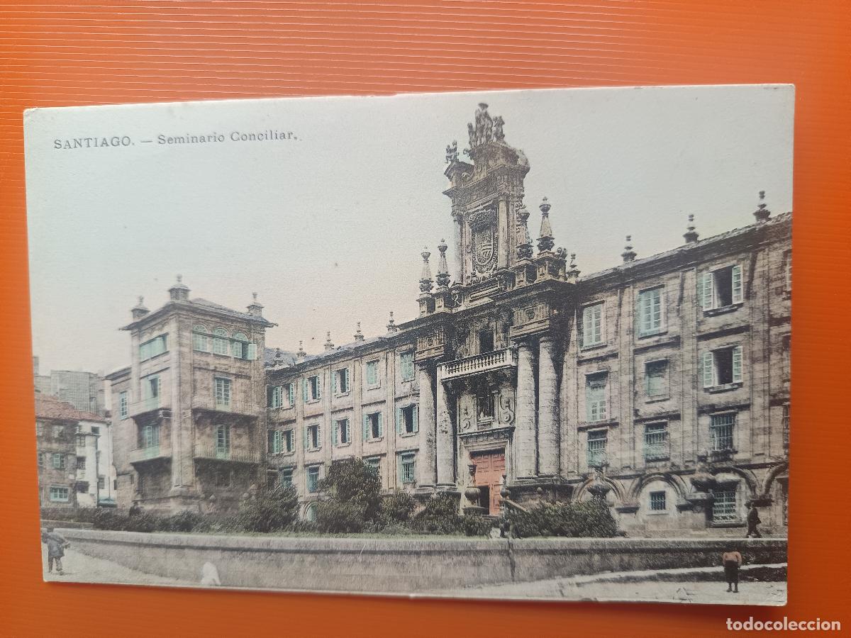 Postales: POSTAL DE SANTIAGO DE COMPOSTELA SEMINARIO CONCILIAR, E. J. G. PARIS IRUNS/C-S/D
