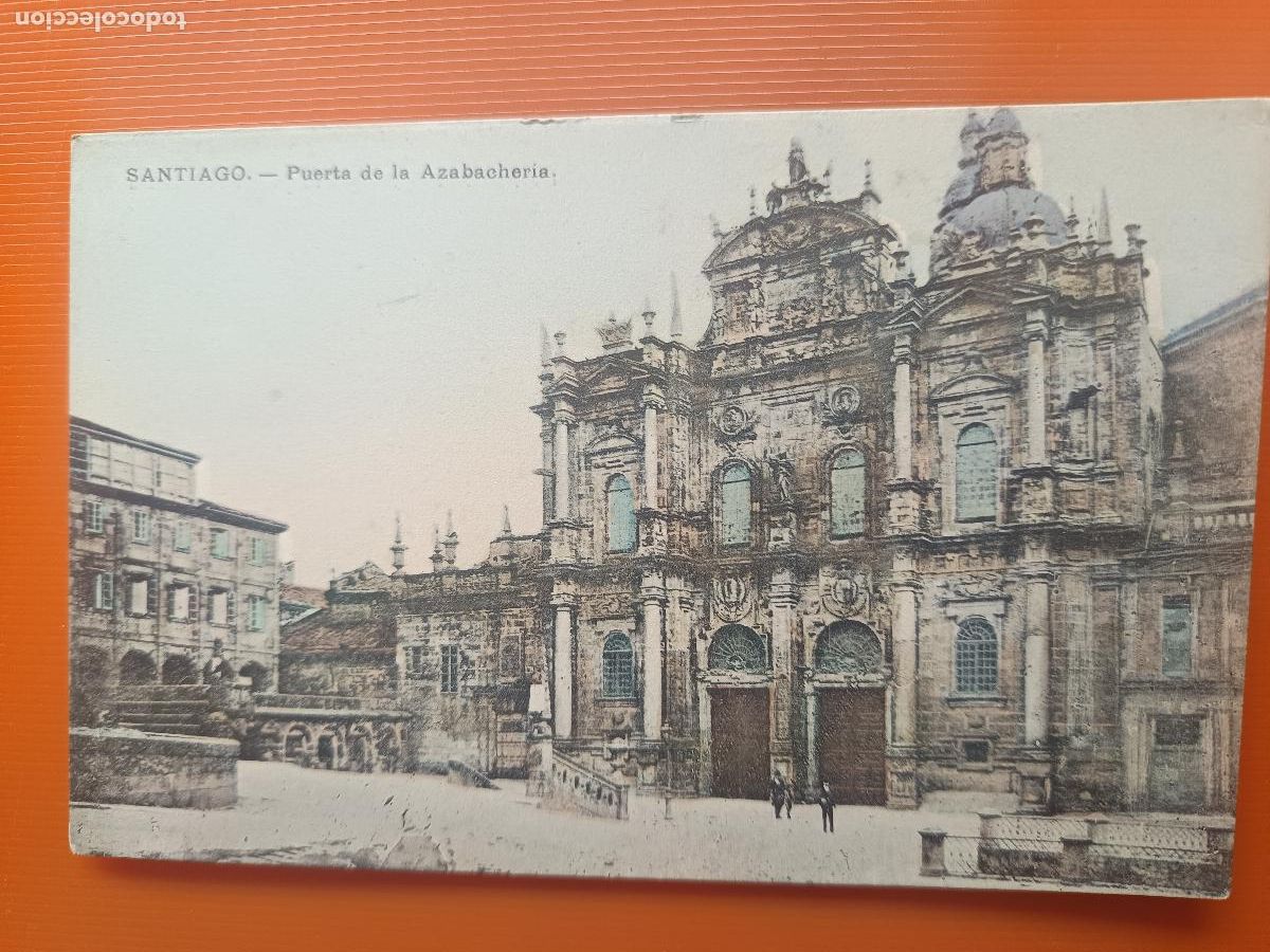 Postales: POSTAL SANTIAGO DE COMPOSTELA, PUERTA DE LA AZABACHERIA, E. J. G. PARIS IRUN S/C-S/D