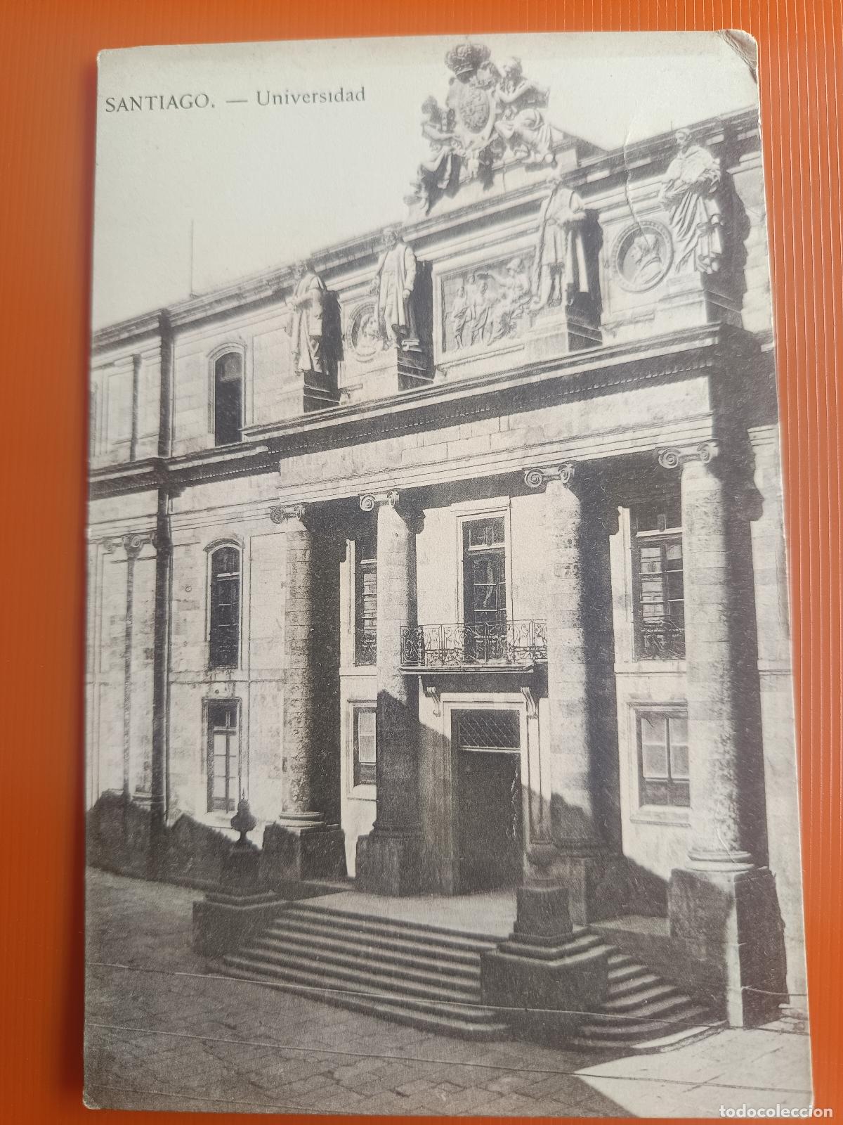 Postales: POSTAL SANTIAGO DE COMPOSTELA, UNIVERSIDAD, E. J. G. PARIS IRUN S/C-S/D