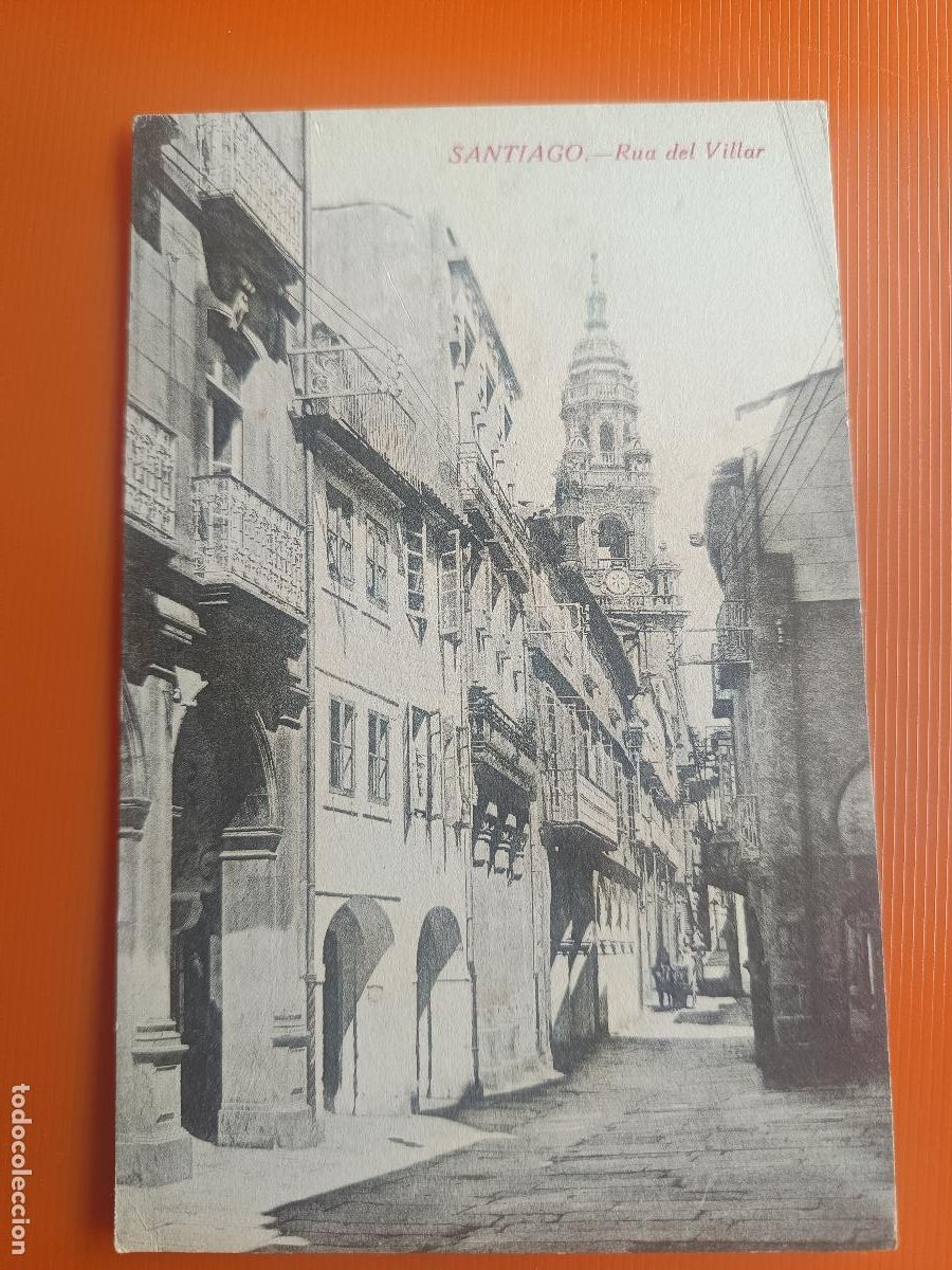 Postales: POSTAL SANTIAGO DE COMPOSTELA, RUA DEL VILLAR, PAPELERIA EL SOL, SIN CIRCULAR