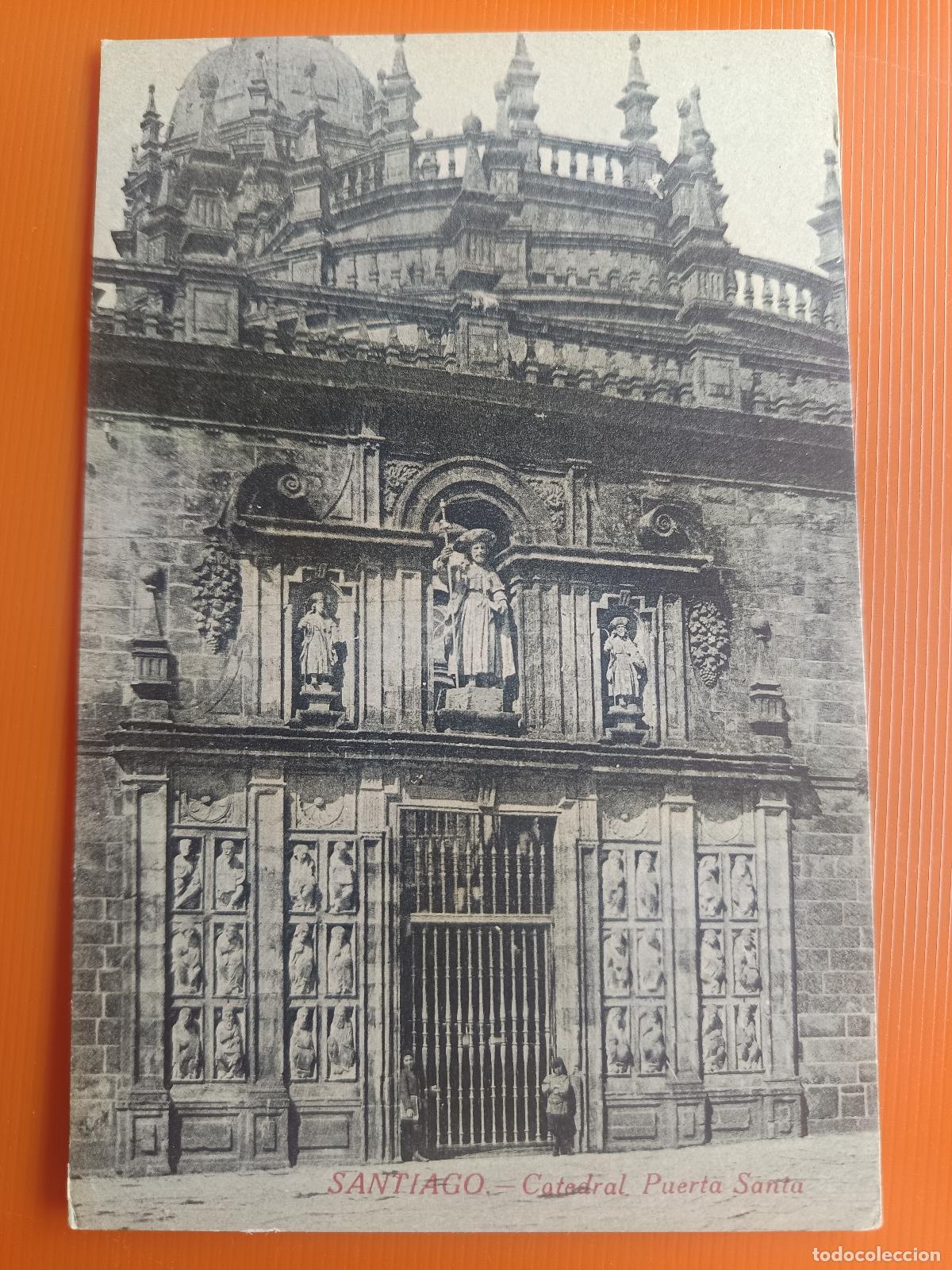 Postales: POSTAL SANTIAGO DE COMPOSTELA, CATEDRAL PUERTA SANTA, PAPELERIA EL SOL, S/C