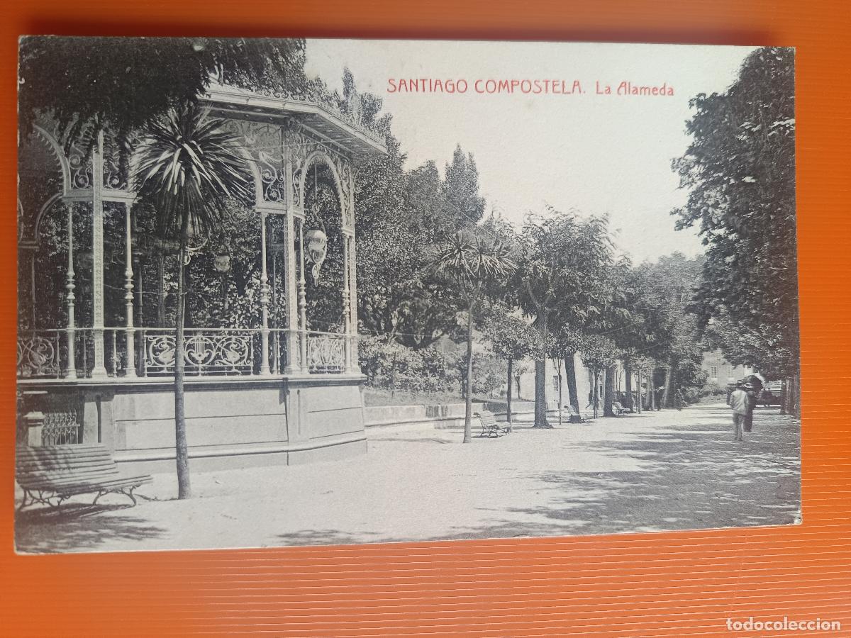 Postales: POSTAL SANTIAGO DE COMPOSTELA, LA ALAMEDA, 402 FOTOTIPIA THOMAS BARCELONA, S/C