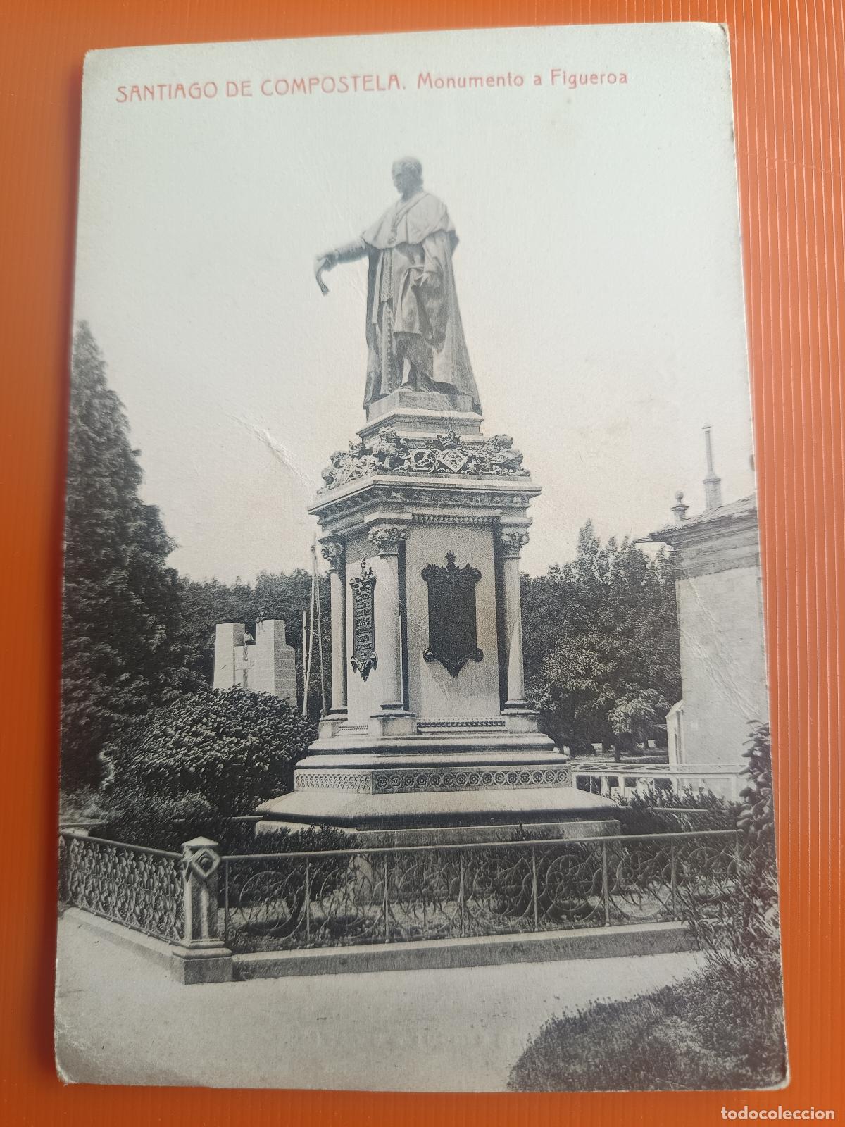 Postales: POSTAL SANTIAGO DE COMPOSTELA, MONUMENTO A FIGUEROA, 380 FOTOTIPIA THOMAS BARCELONA, S/C