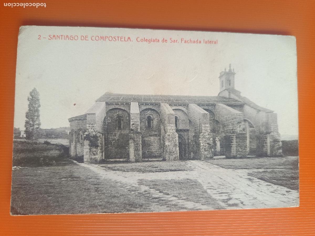 Postales: POSTAL SANTIAGO DE COMPOSTELA, COLEGIATA DE SAR FACHADA LATERAL 6372 FOTOTIPIA THOMAS BARCELONA S/C