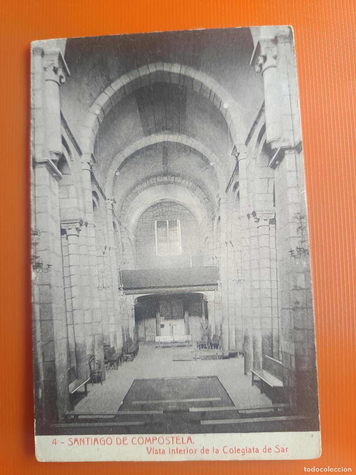 Postales: POSTAL SANTIAGO DE COMPOSTELA, VISTA INTERIOR COLEGIATA SAR, 2, 6374 FOTOTIPIA THOMAS BARCELONA S/C