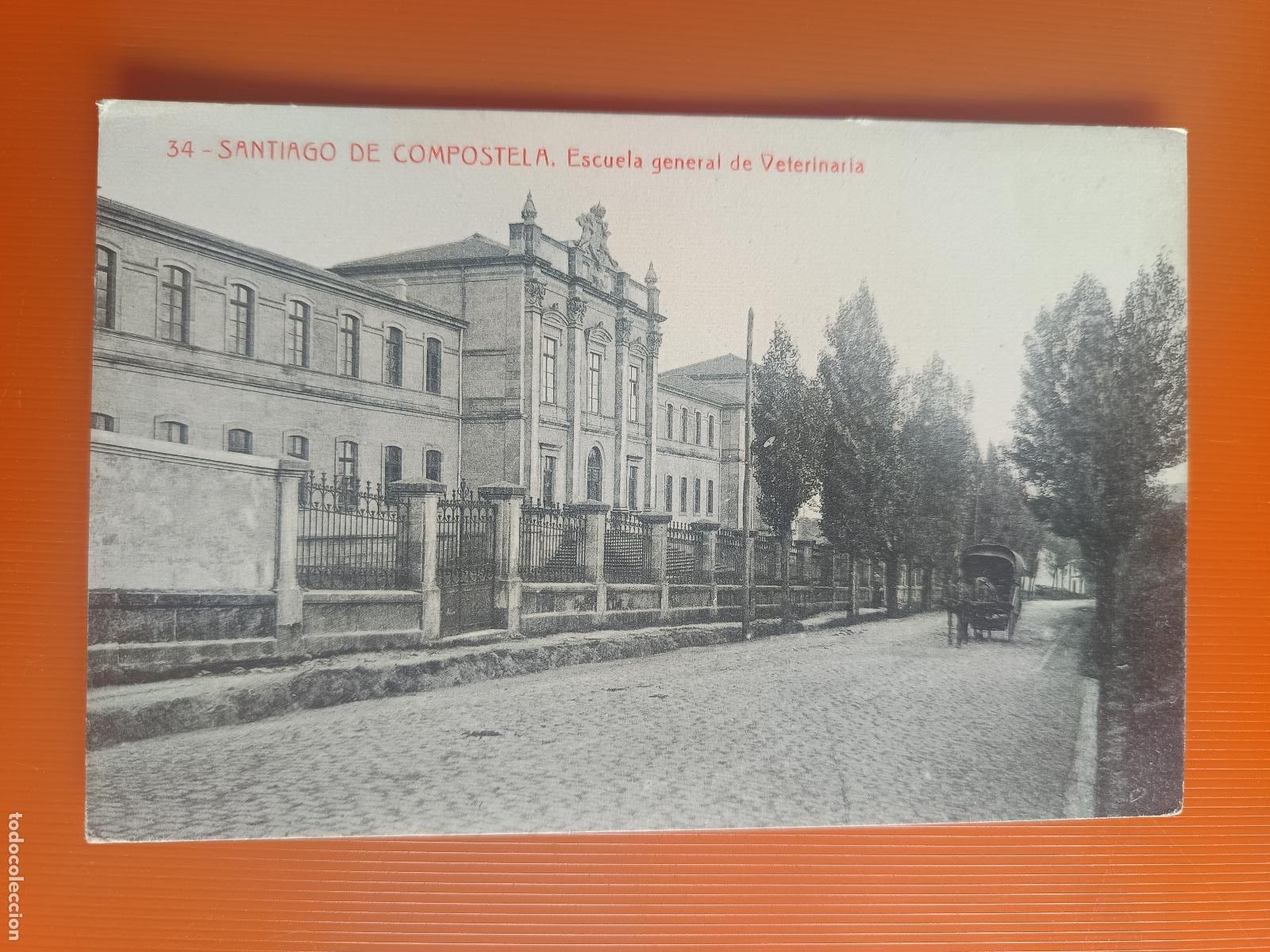Postales: POSTAL SANTIAGO DE COMPOSTELA, ESCUELA GENERAL DE VETERINARIA. 34, FOTOTIPIA THOMAS S/C