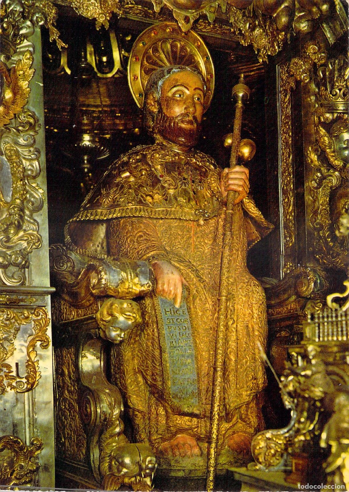 Postales: Postal de la Imagen del Ap&oacute;stol Santiago en la Catedral de Compostela
