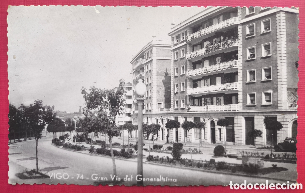 Postales: VIGO GRAN VIA POSTAL FOTOGR&Aacute;FICA PONTEVEDRA GALICIA C. 1950