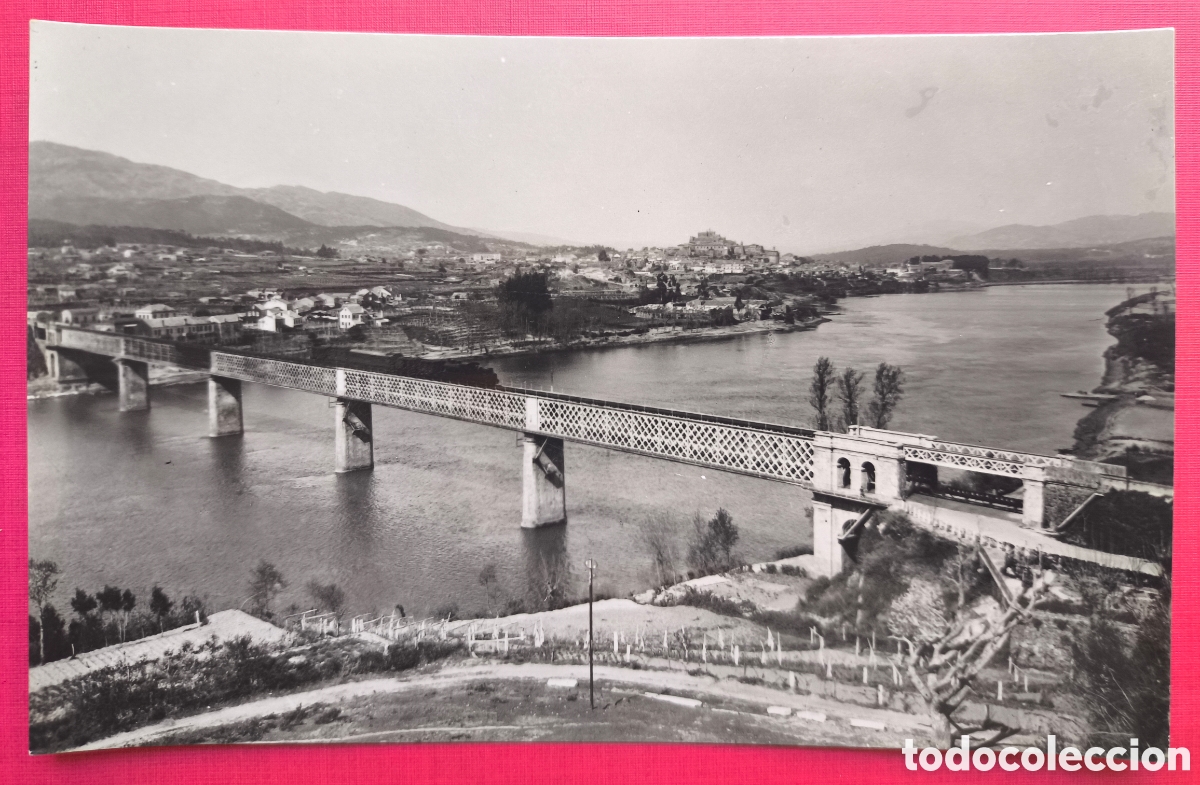 Postales: TUI PUENTE R&Iacute;O MI&Ntilde;O POSTAL FOTOGR&Aacute;FICA EX. BAQUERO PONTEVEDRA GALICIA C C. 1955