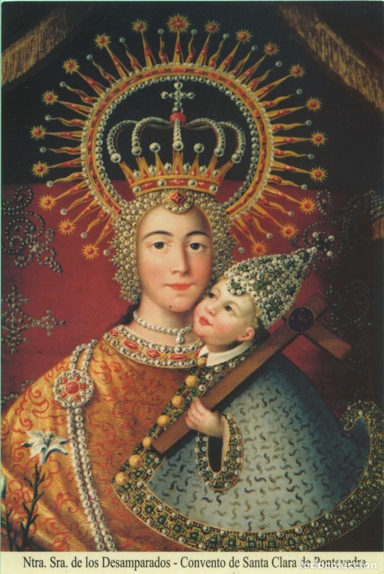 Postales: Tarjet&oacute;n con historia de la virgen Ntra. Sra. de los Desamparados. Convento de Santa Clara de Ponte
