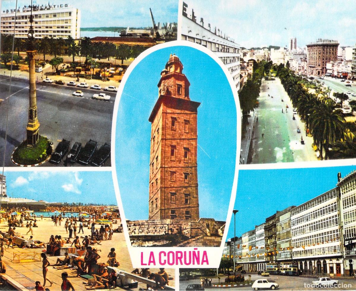 Postales: Postal de La Coru&ntilde;a con Torre de H&eacute;rcules y Vistas de la Ciudad