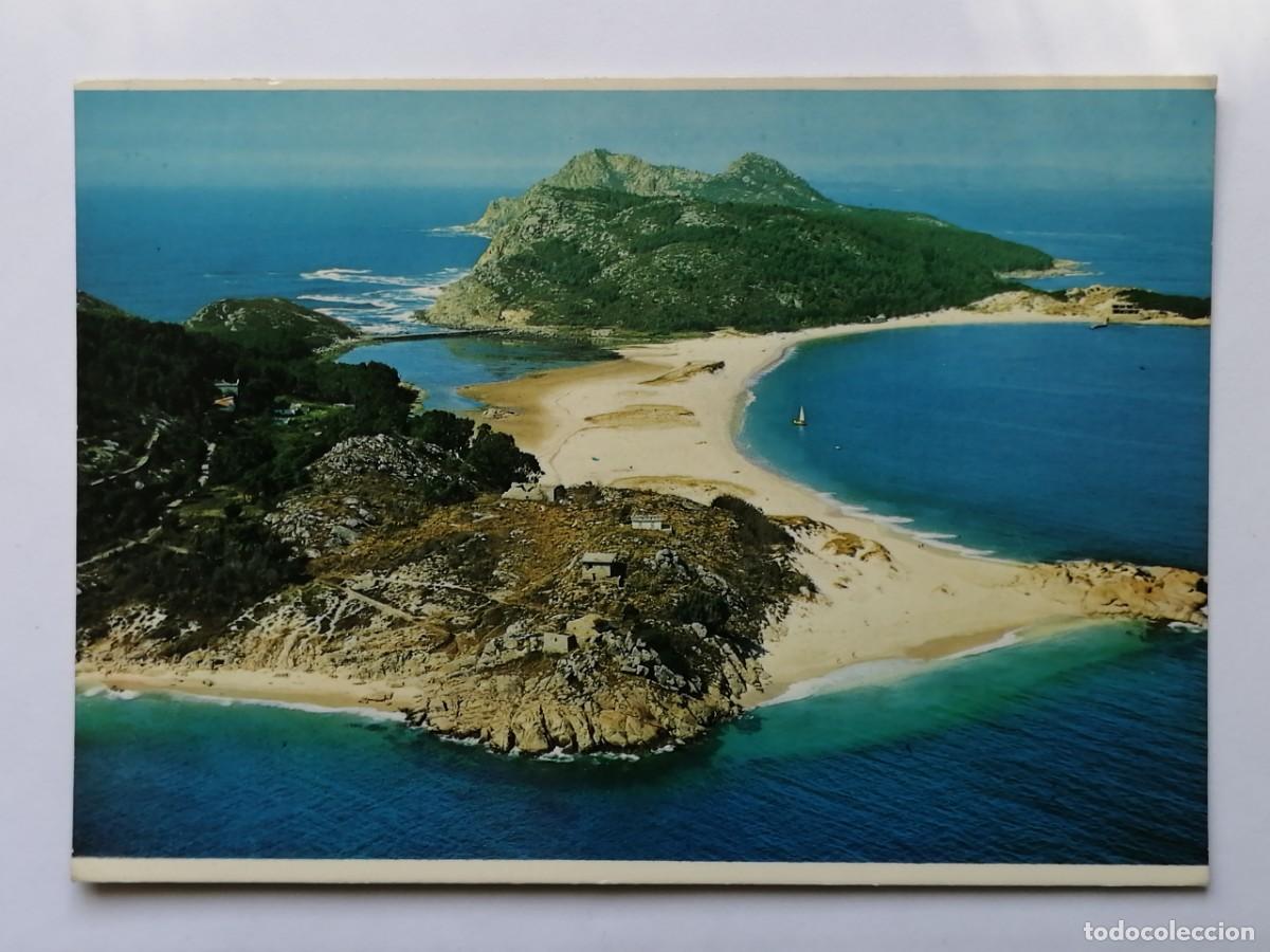 Postales: POSTAL 18628 MAT. VIGO 1976-FAMA 3336 ISLAS CIES PONTEVEDRA VISTA AEREA