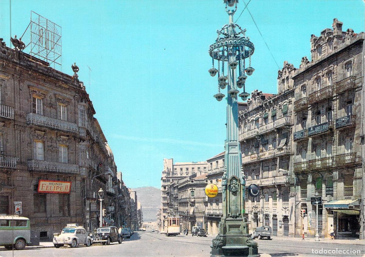 Postales: Postal de Vigo: Plaza Jos&eacute; Antonio y Calle Col&oacute;n