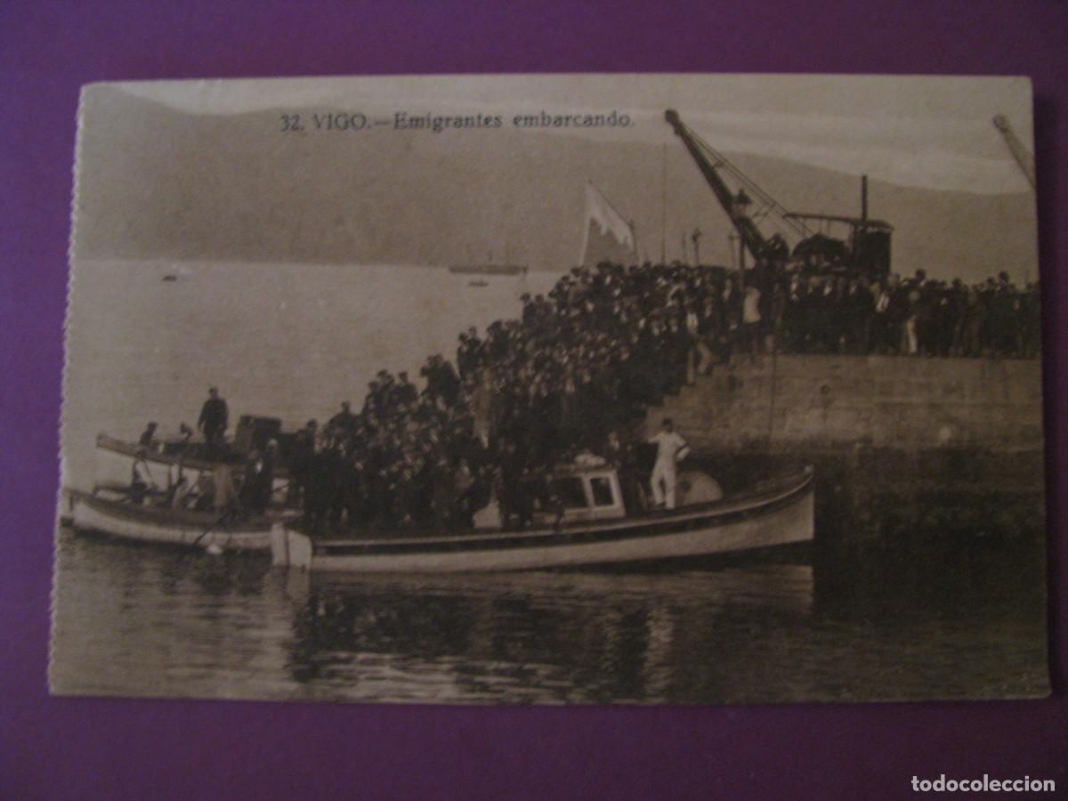 Postales: POSTAL DE VIGO. 32. EMIGRANTES EMBARCANDO. GRAFOS.