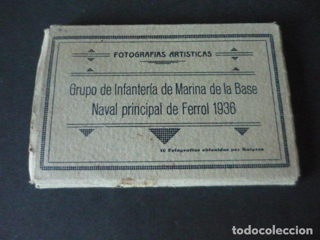 Postales: FERROL LA CORU&Ntilde;A GRUPO INFANTERIA MARINA DE LA BASE NAVAL PRINCIPAL 1936 CUADERNO CON 10 POSTALES