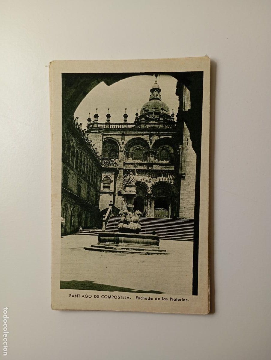 Postales: ANTIGUA POSTAL SANTIAGO DE COMPOSTELA. FACHADA DE PLATER&Iacute;AS. TDKP29D