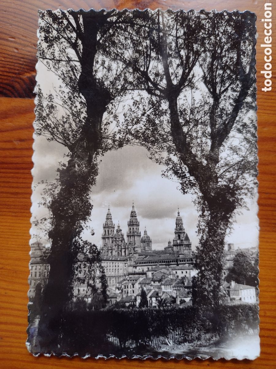 Postales: Postal a&ntilde;os 50, vista catedral Santiago de Compostela