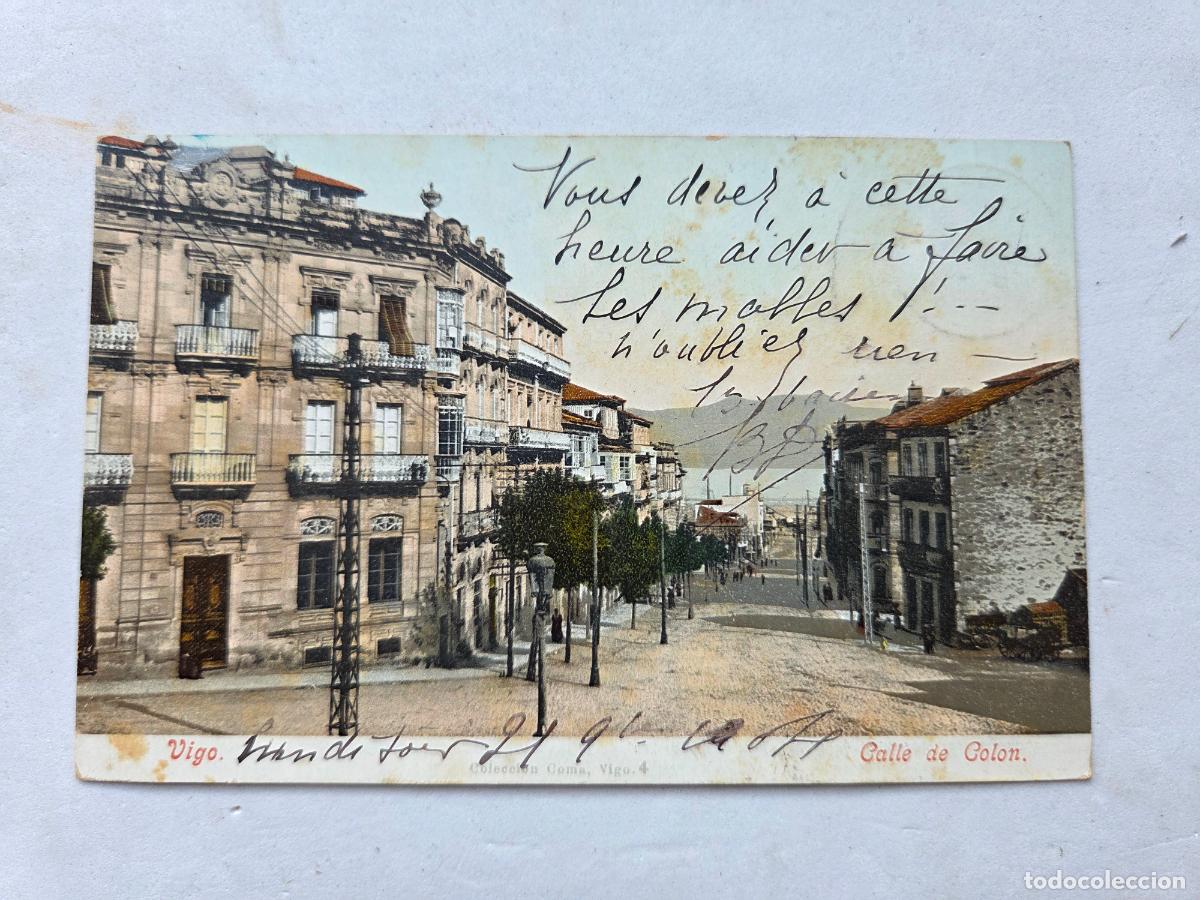 Postales: VIGO CALLE DE COLON PRECIOSA- PURGER 3343-CIRCULADA Y FRANQUEADA 1904 ANTERIOR 1910