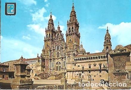 Postales: POSTAL A COLOR 11 SANTIAGO DE COMPOSTELA LA CATEDRAL DESDE EL PASEO DE LA HERRADURA GARCIA GARRABELL