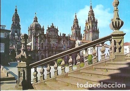 Postales: POSTAL A COLOR 15 SANTIAGO DE COMPOSTELA CATEDRAL FACHADA DE LA AZABCHERIA GARCIA GARRABELLA