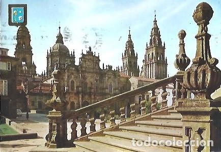 Postales: POSTAL A COLOR N&ordm; 1 SANTIAGO DE COMPOSTELA LA CATEDRAL FACHADA DE LA AZABACHERIA DOMINGUEZ
