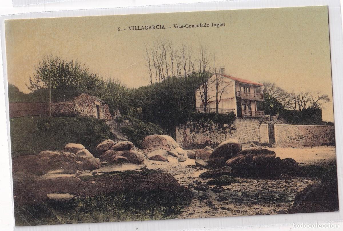 Postales: Villagarc&iacute;a 6 Vice consulado ingl&eacute;s . Papeler&iacute;a de Carrete. Sin circular.