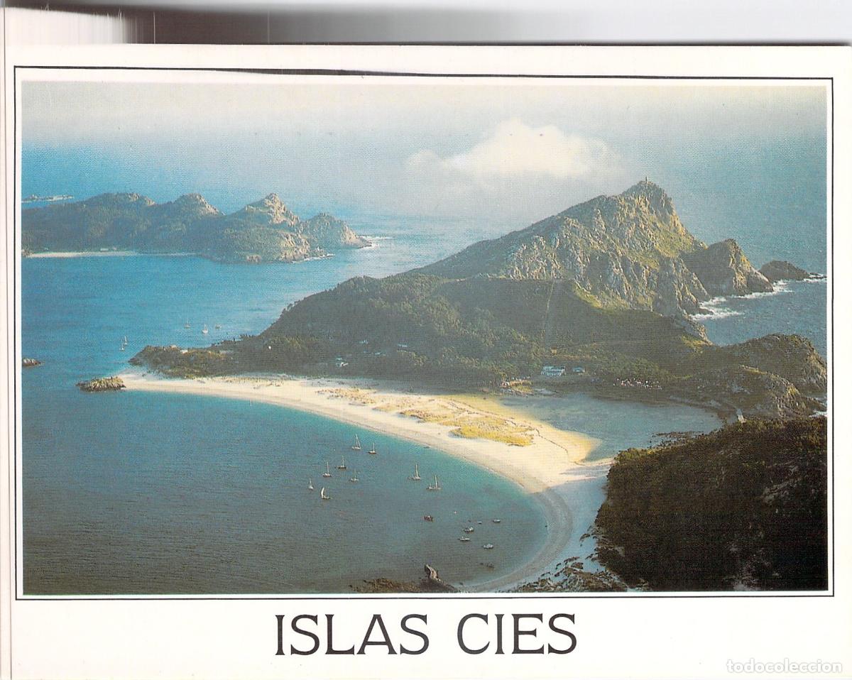 Postales: Postal de las Islas C&iacute;es Vista A&eacute;rea R&iacute;a de Vigo Galicia