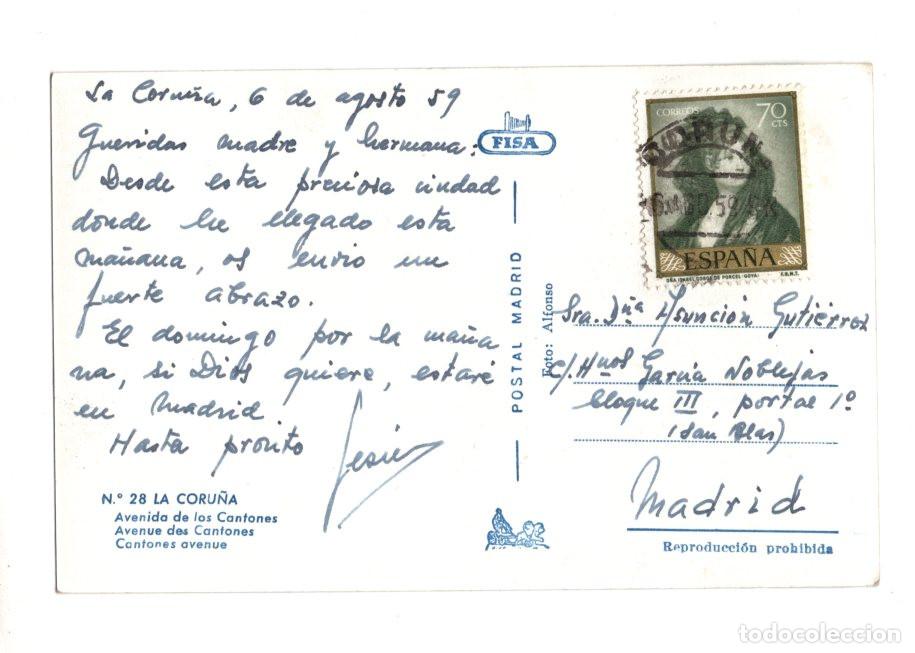 Postales: LA CORU&Ntilde;A.- AVENIDA DE LOS CANTONES. - Foto 2