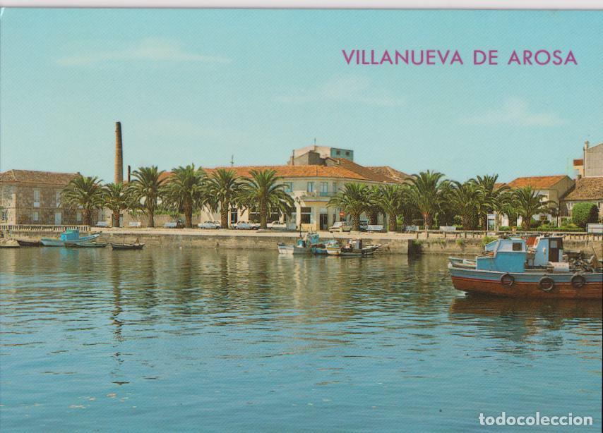 Postales: VILLANUEVA DE AROSA (PONTEVEDRA) PUERTO Y JARDINES - POSTALES FAMA 3320 - ESCRITA