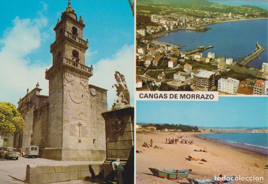 Postales: CANGAS DE MORRAZO (PONTEVEDRA) EX-COLEGIATA DE SANTIAGO, PLAYA DE RODEIRA - POSTALES FAMA 3565 - S/C