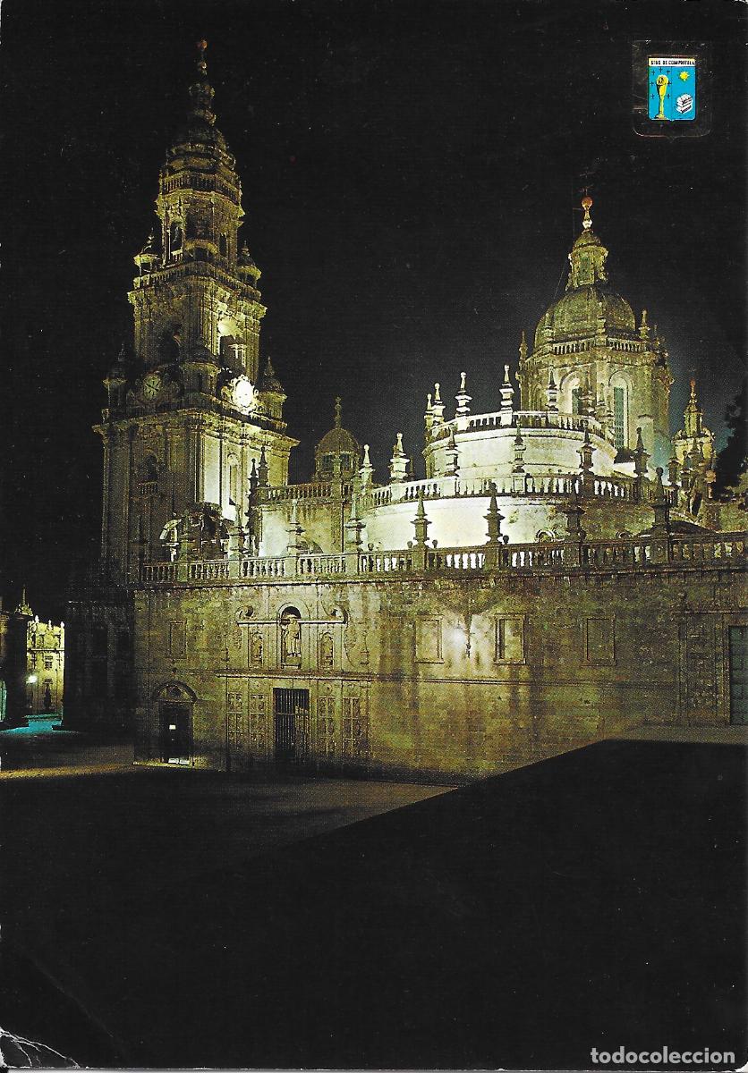 Postales: [POSTAL] Vista nocturna. Catedral. Santiago de Compostela (Pontevedra) A&ntilde;o 1973 (circulada)