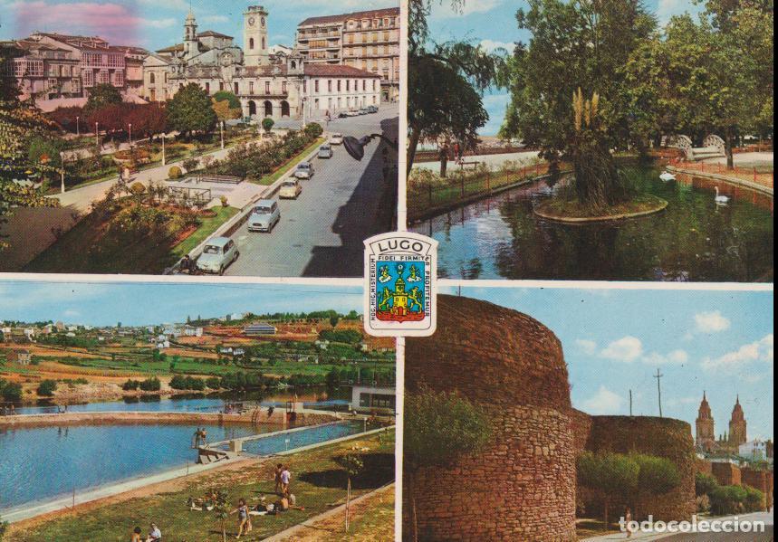 Postales: LUGO, VARIAS VISTAS DE LA CIUDAD &ndash; EDICIONES ARRIBAS &ndash; CIRCULADA 1966